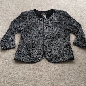 ALEX EVENINGS- Black/Silver Sparkling Jacket